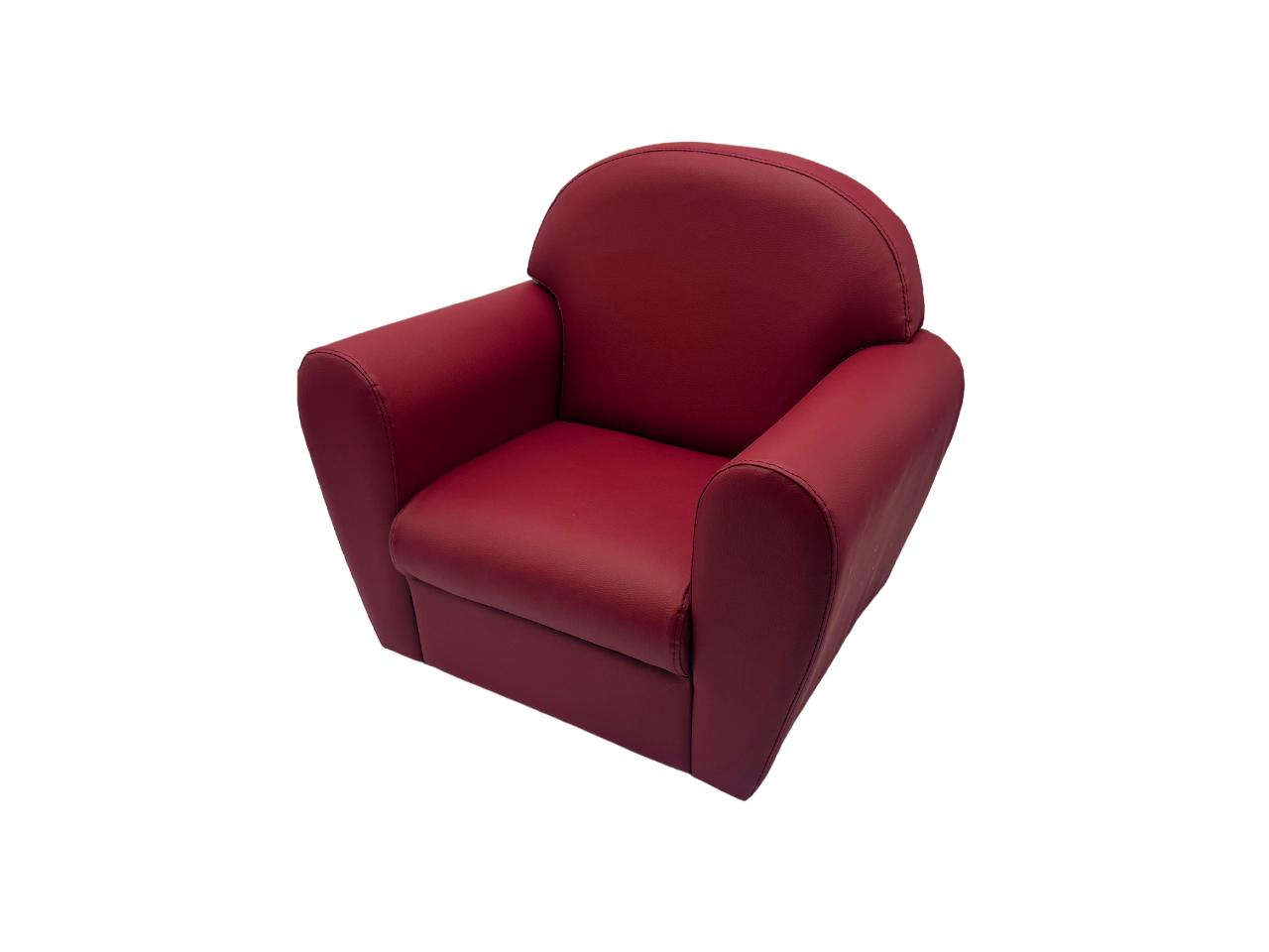 Fauteuil club pour enfant en simili cuir rouge