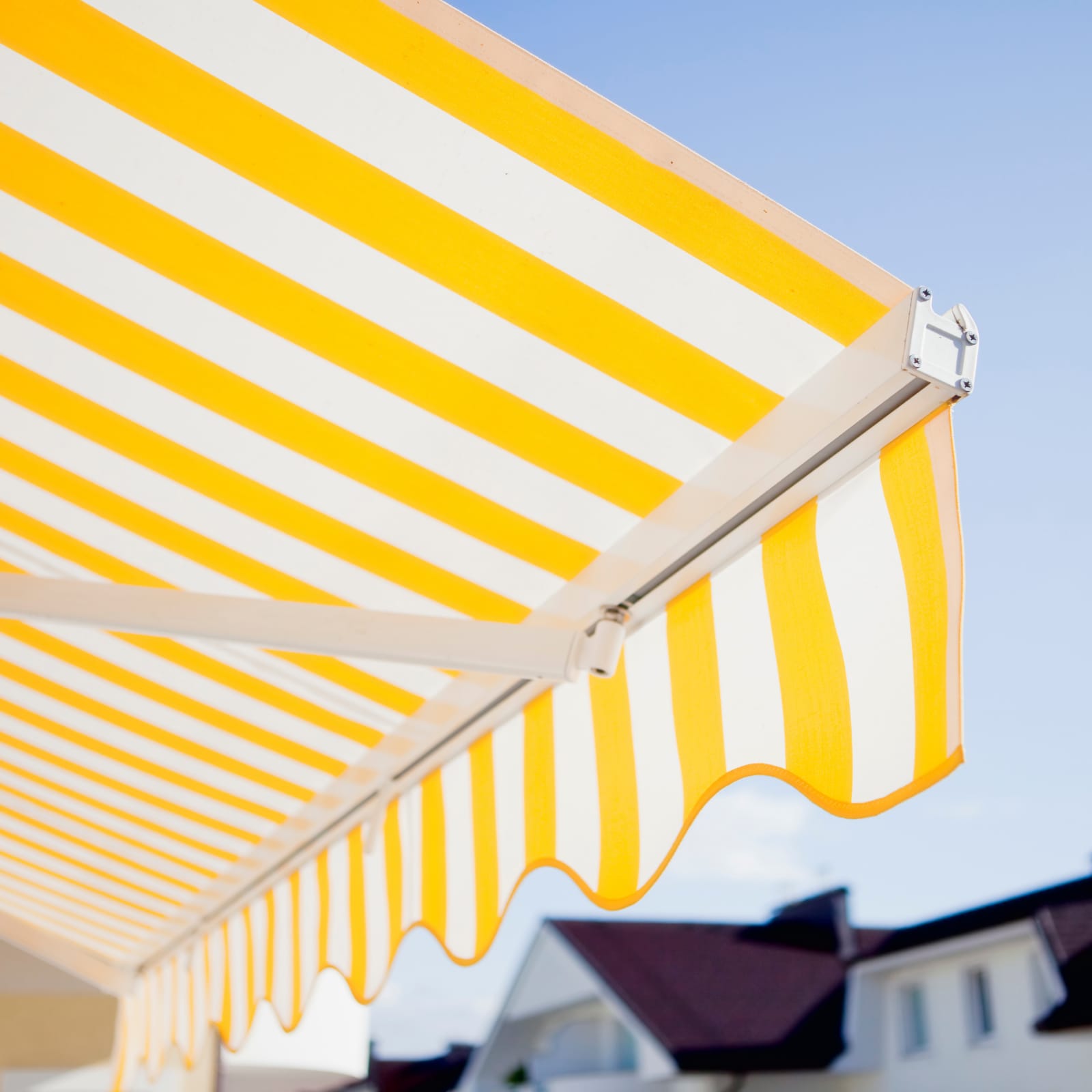 Toile de store rayée jaune et blanc